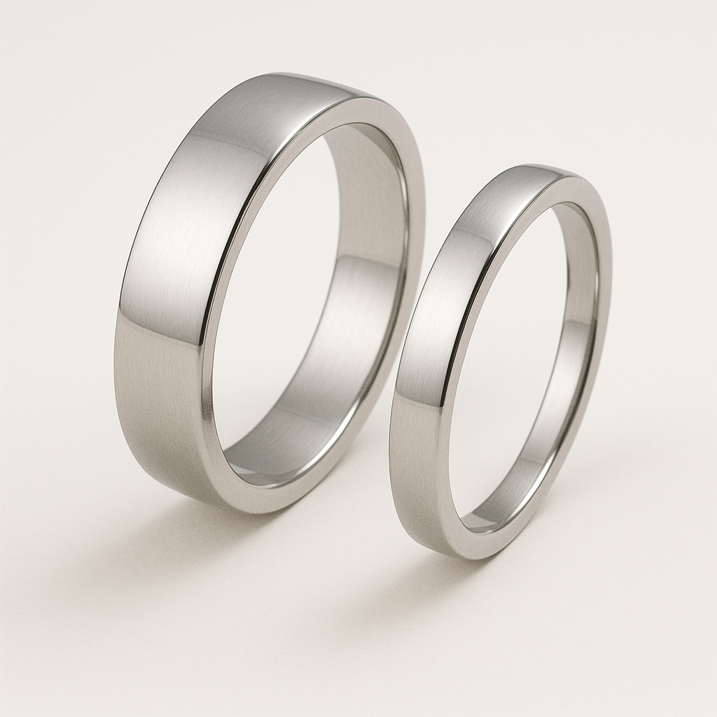 Rounded Flat Wedding Rings