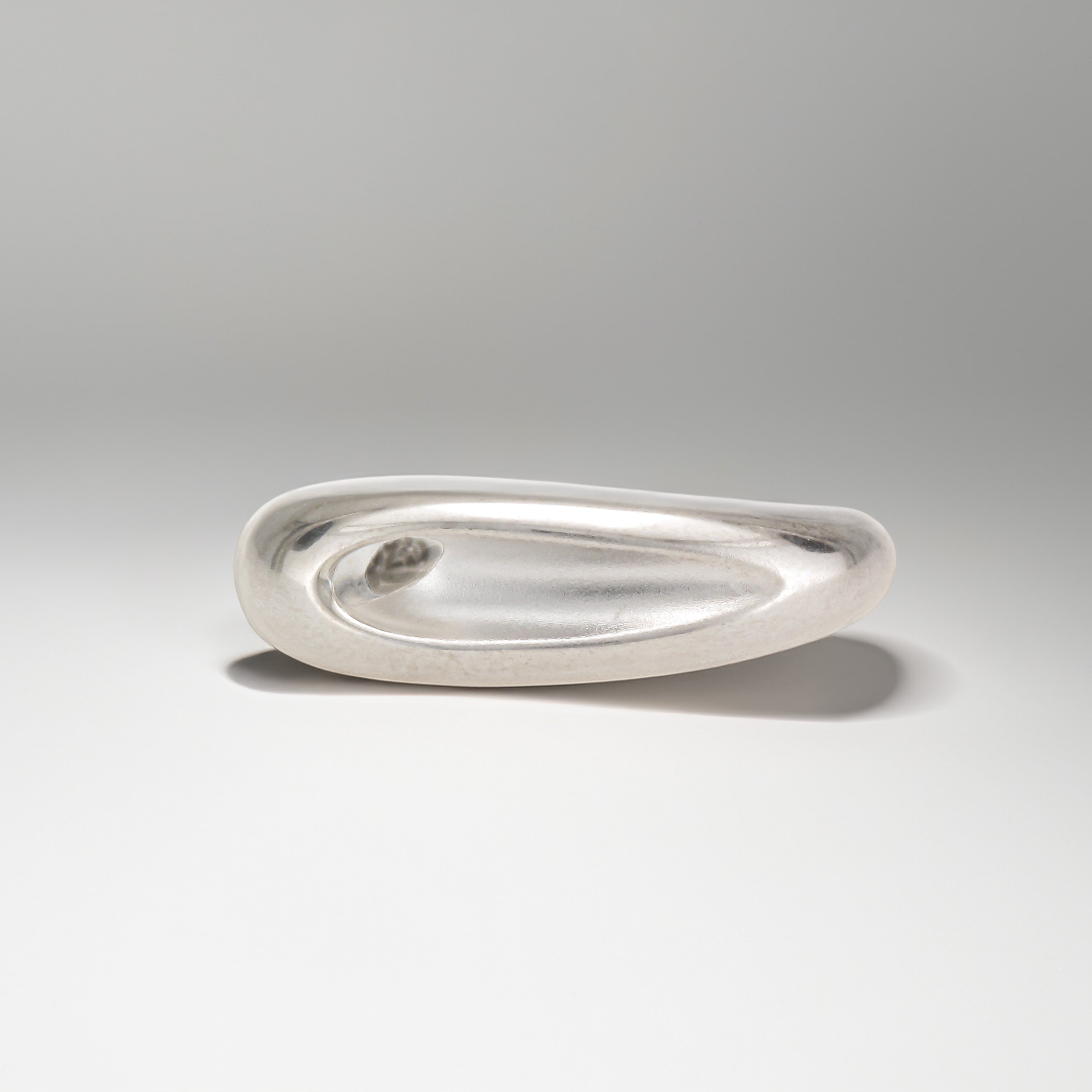 Sterling Silver Matt & Polish Cut Out Marquise Shape Ring