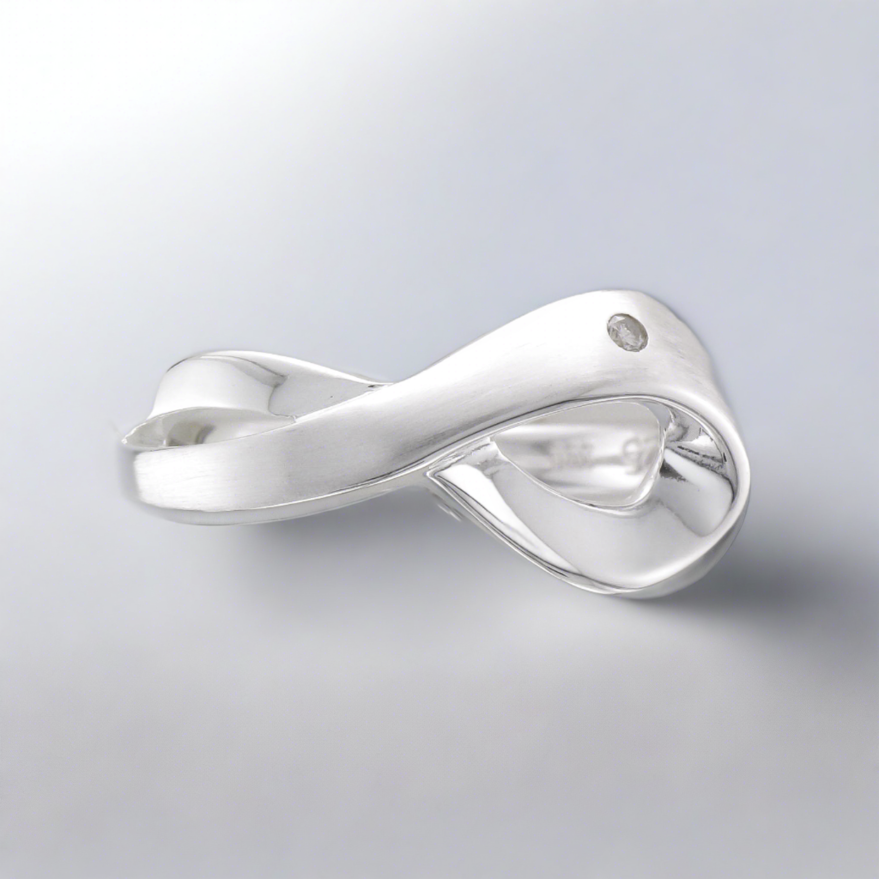 Silver and Diamond Eternity Shape Ring
