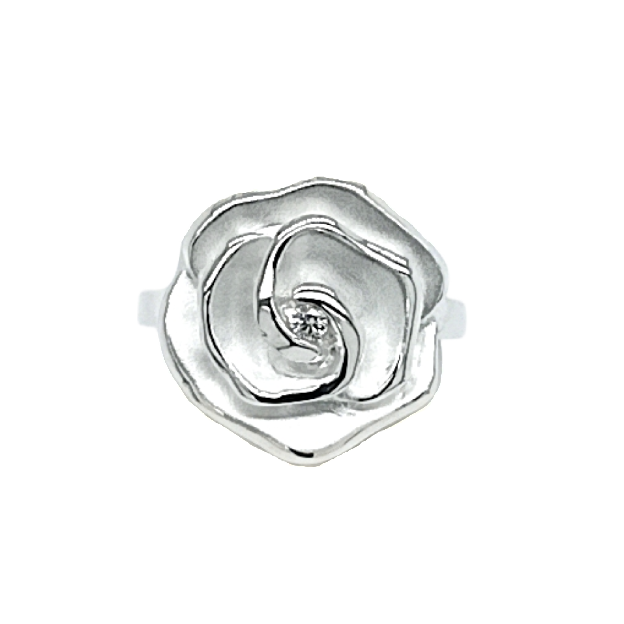 Silver Rosabel Zircon Ring
