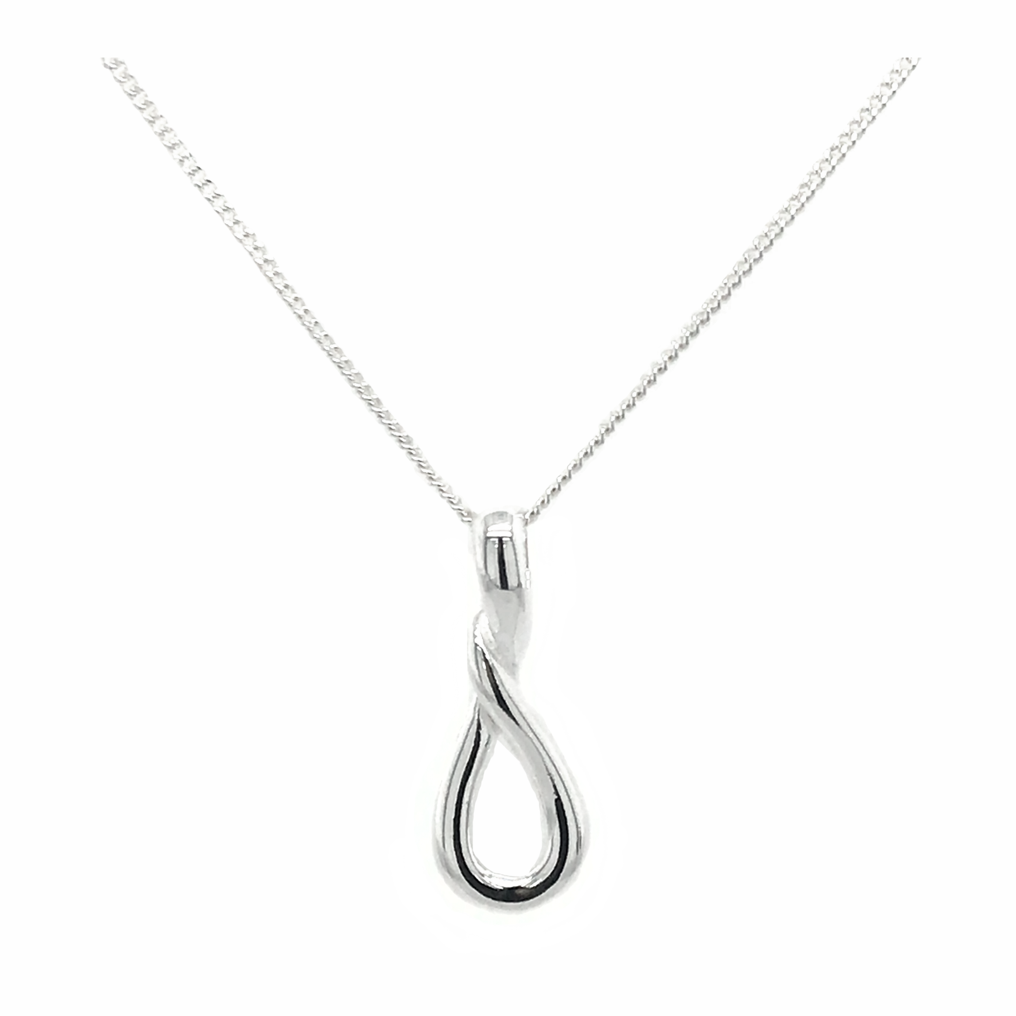 Silver Polished Twist Loop Pendant