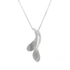 Silver Double Concave Comma Pendant on Chain