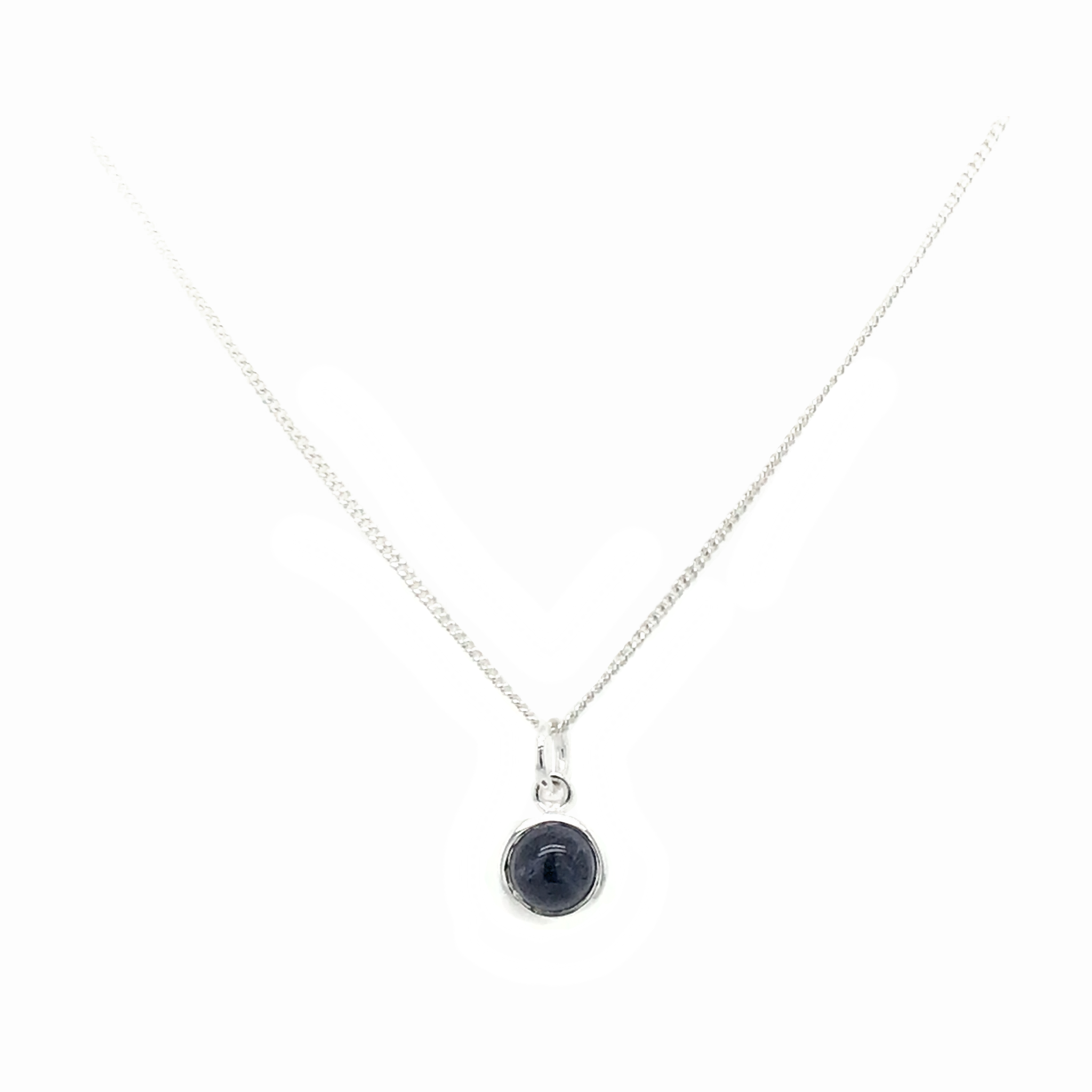 Silver Iolite Pendant on Chain