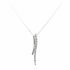 Silver CZ 2 curved bars pendant on chain