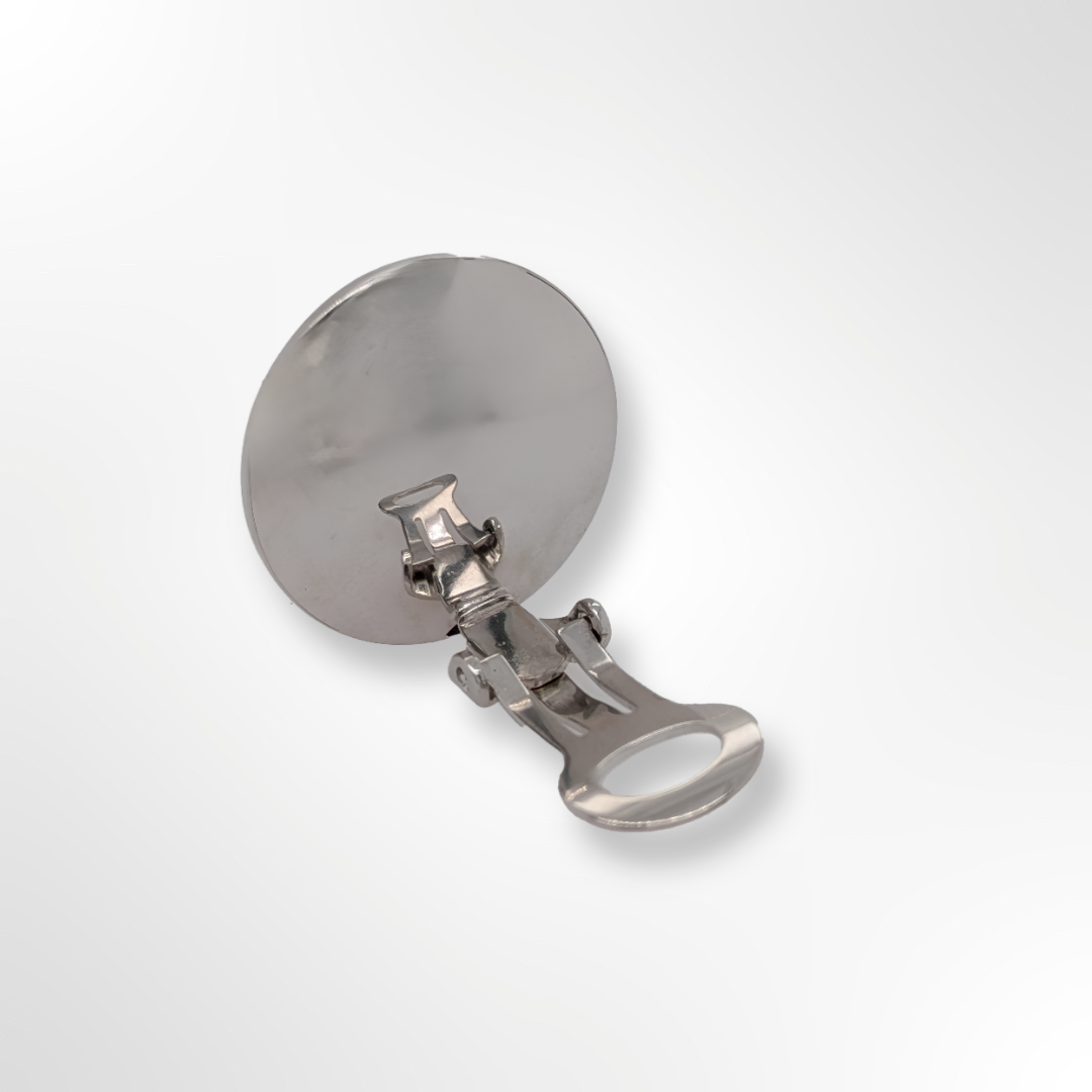 A Round Sterling silver clip on earring