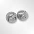 A pair of sterling silver round clip-on earrings featuring a curved engraved detail
