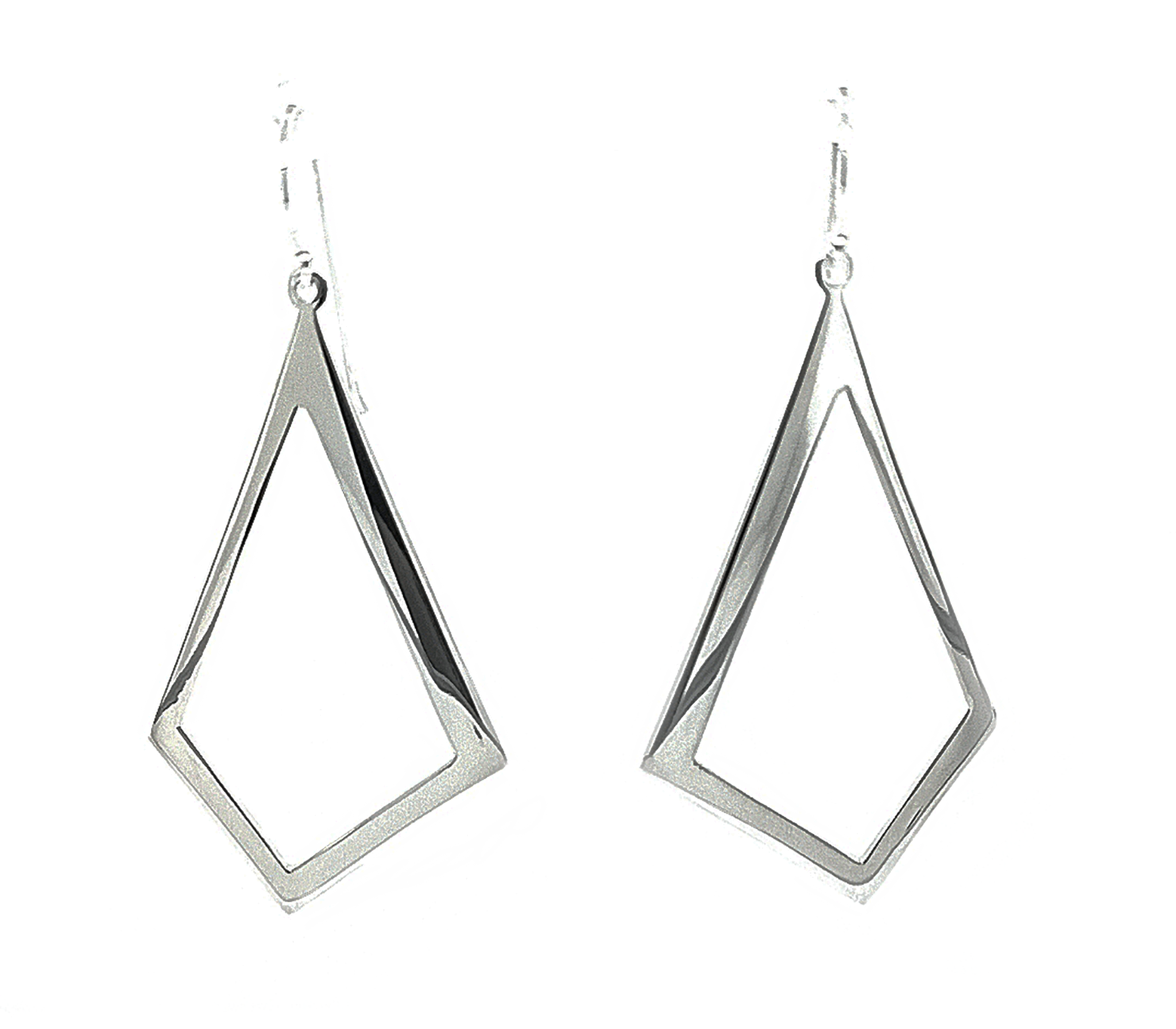 Silver Cubist Wire Drop Earrings