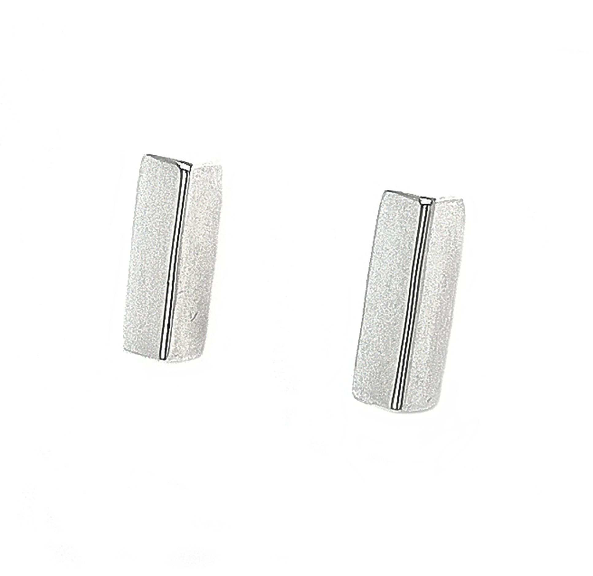 Silver Polished Rectangular Stud earrings