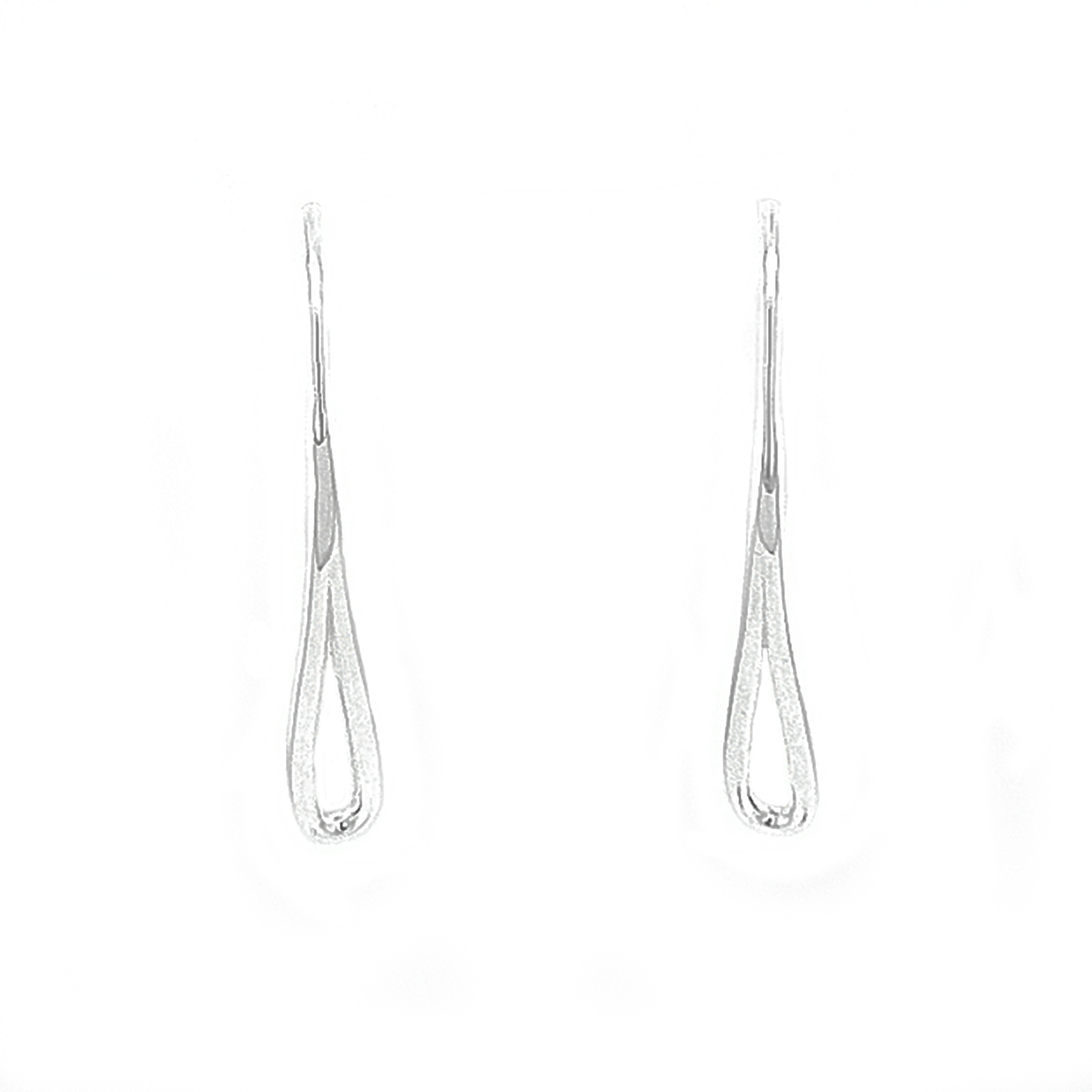 Silver Loop Wire Drop Earrings
