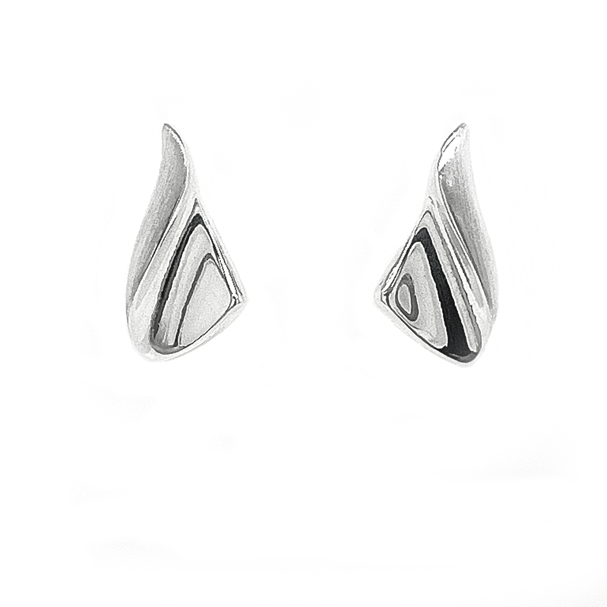 Silver Mouchoir Stud Earrings