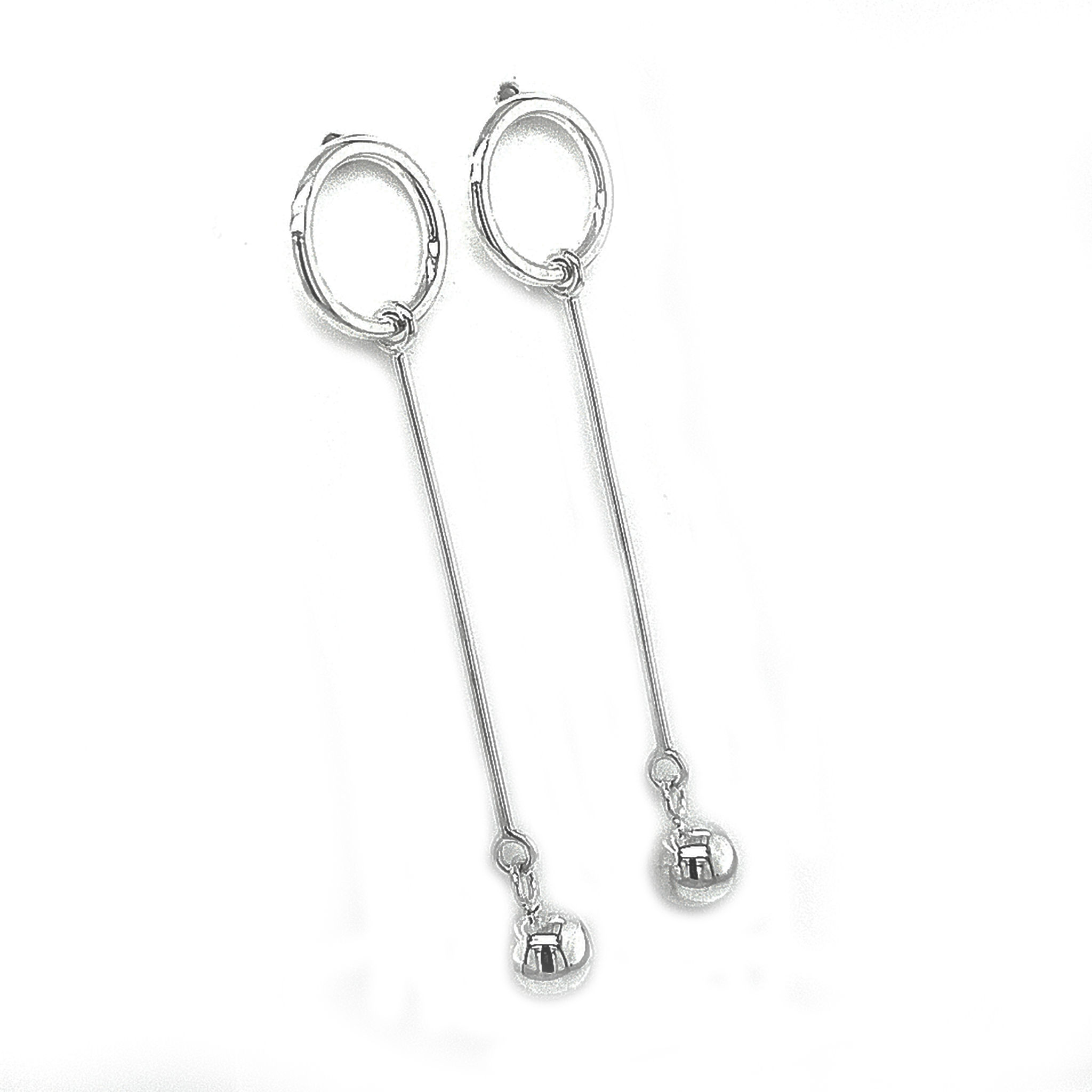 Silver Newton Chain Drop Earrings