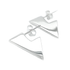 Silver Polished Flat Triangle Stud Earrings