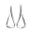 Silver Satin Looped Triangle Ribbon Drop Earrings