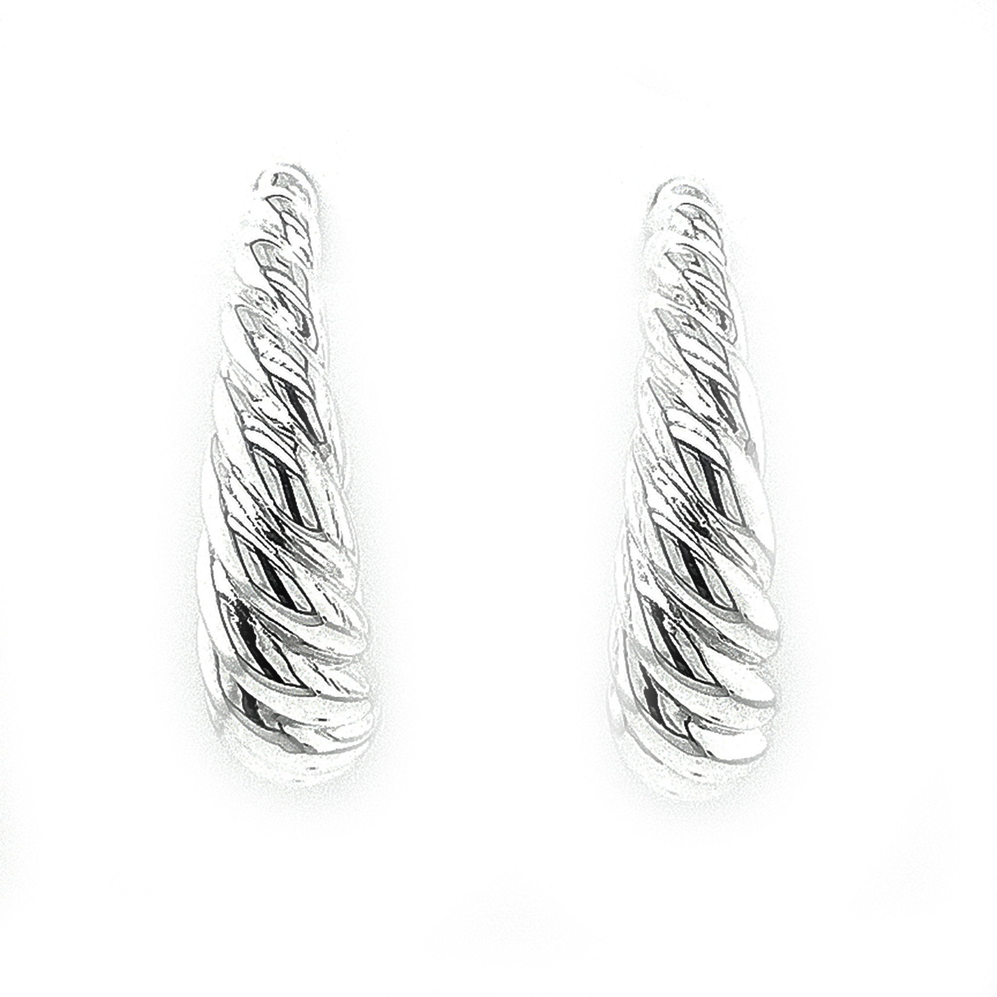 Sterling Silver Polished Twist Hoop Earrings