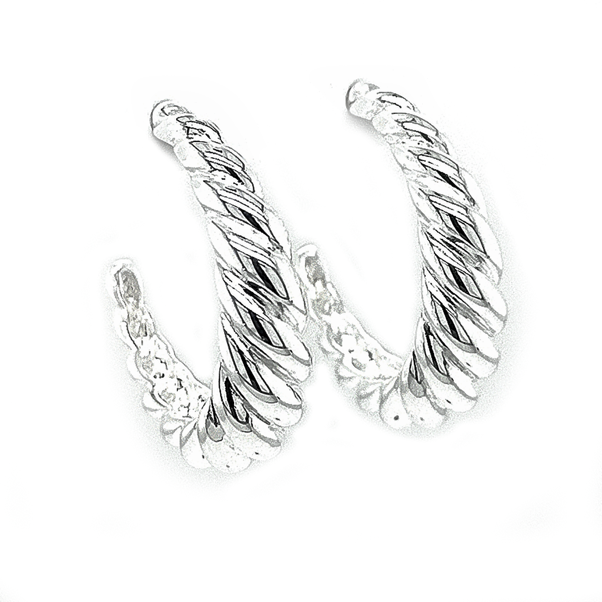 Sterling Silver Polished Twisted Hoop Earrings