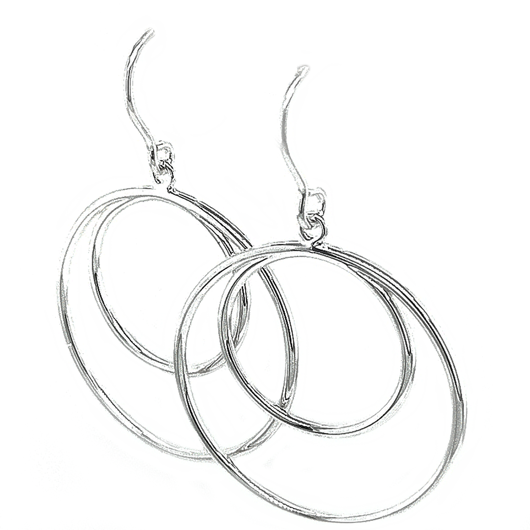 Silver Mary Wire Drop Earrings