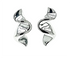 Silver highly polished wave stud earrings