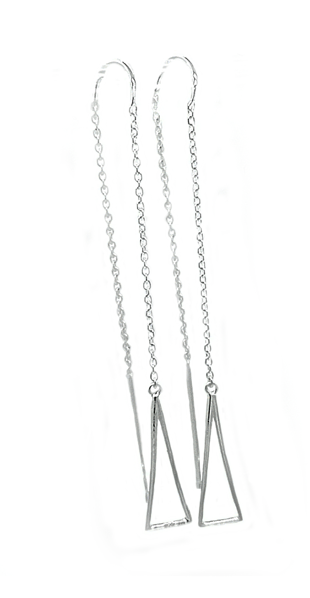 Silver Chime-Waltz Chain Threader Drop Earrings