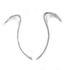 Silver Polished Abstract Swan Shape Drop Earrings
