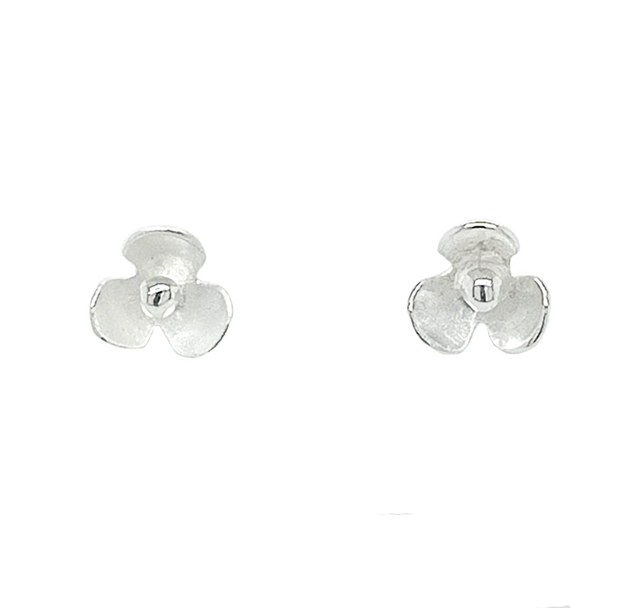 Silver Commelina Stud Earrings