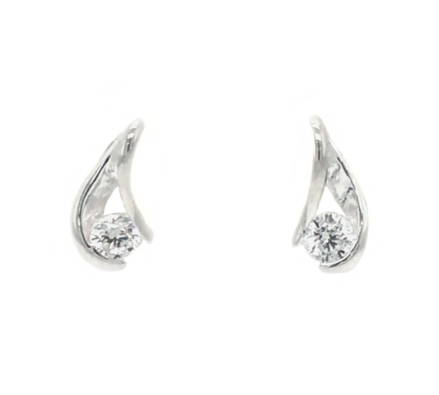 Silver Adhara Zircon Stud Earrings