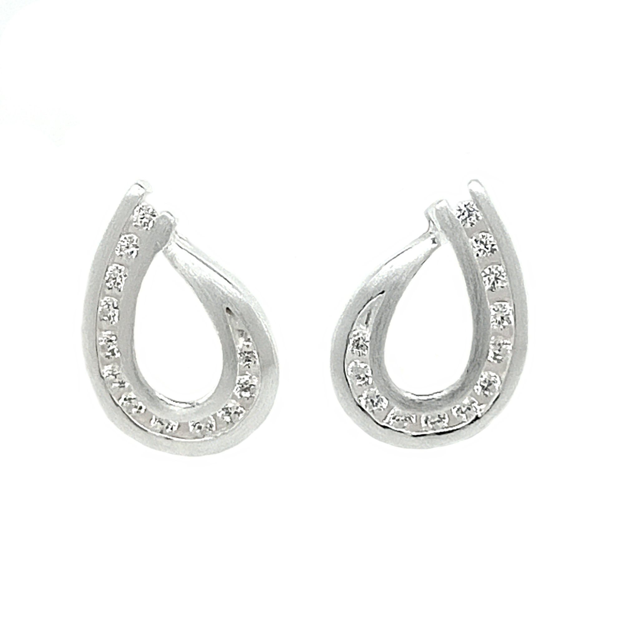 Silver Lyra Zircon Stud Earrings