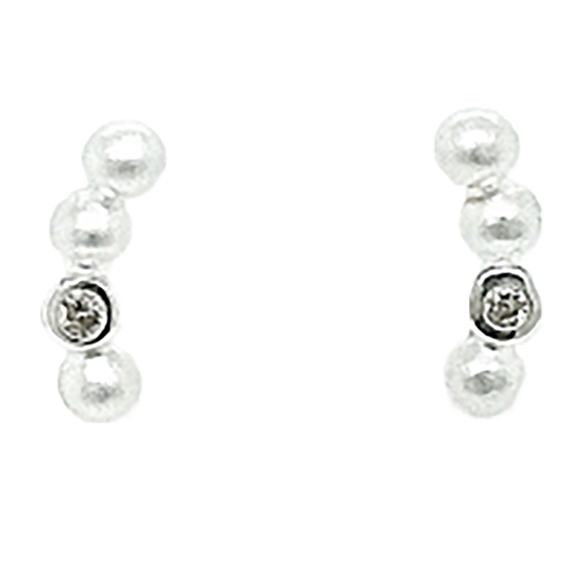 Silver Snowberry Diamond Stud Earrings