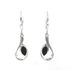 Silver and black onyx loop drop earrings