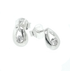 Silver and CZ loop stud earrings