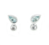 Silver Marina Blue Topaz & Zircon Stud Earrings