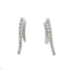 Silver CZ 2 curved bars drop earrings