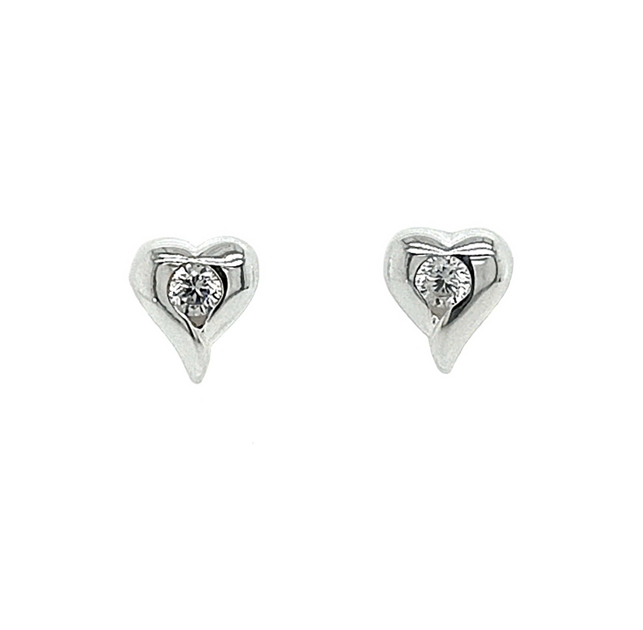 Silver Libi Zircon Stud Earrings