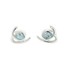 Silver Doodle Blue Topaz Stud Earrings