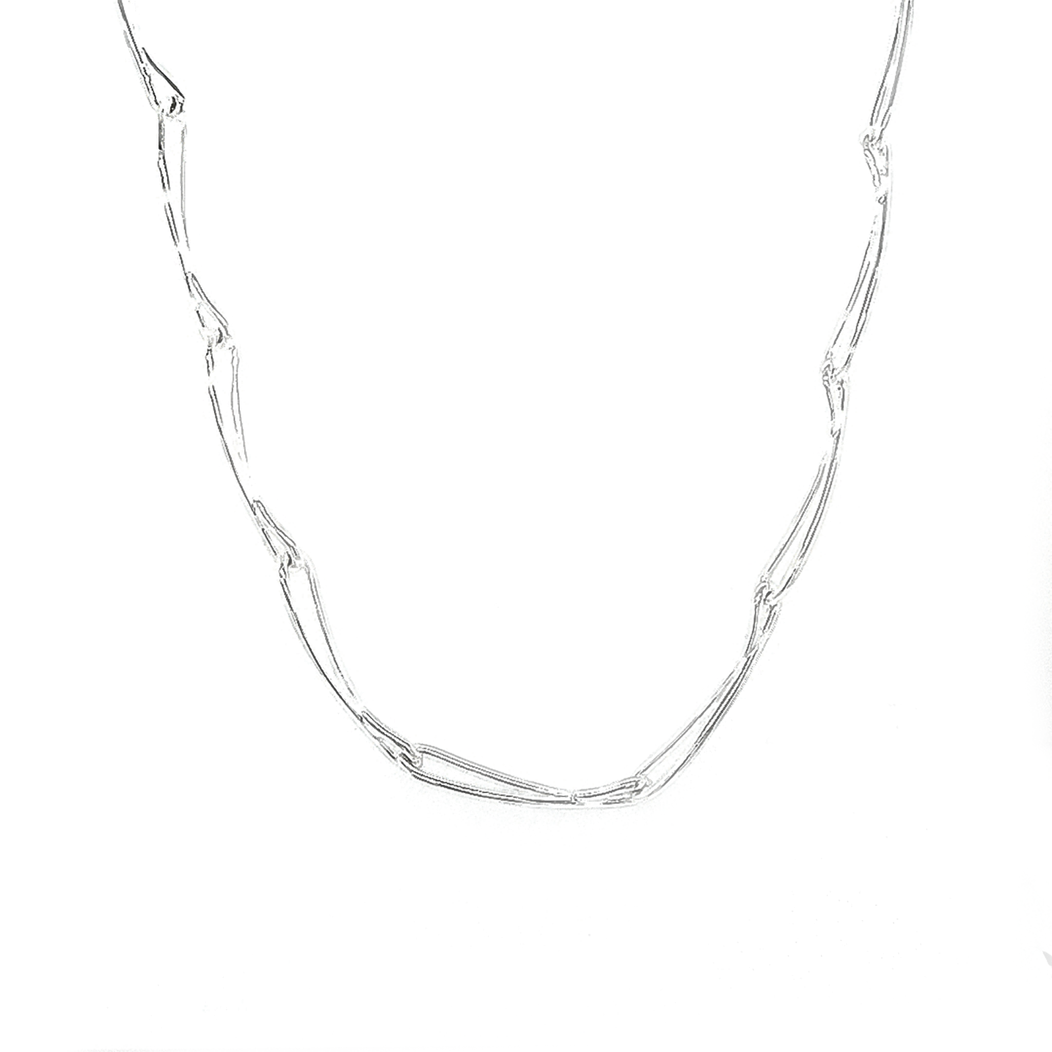 Silver Polished Loop Wire Necklace