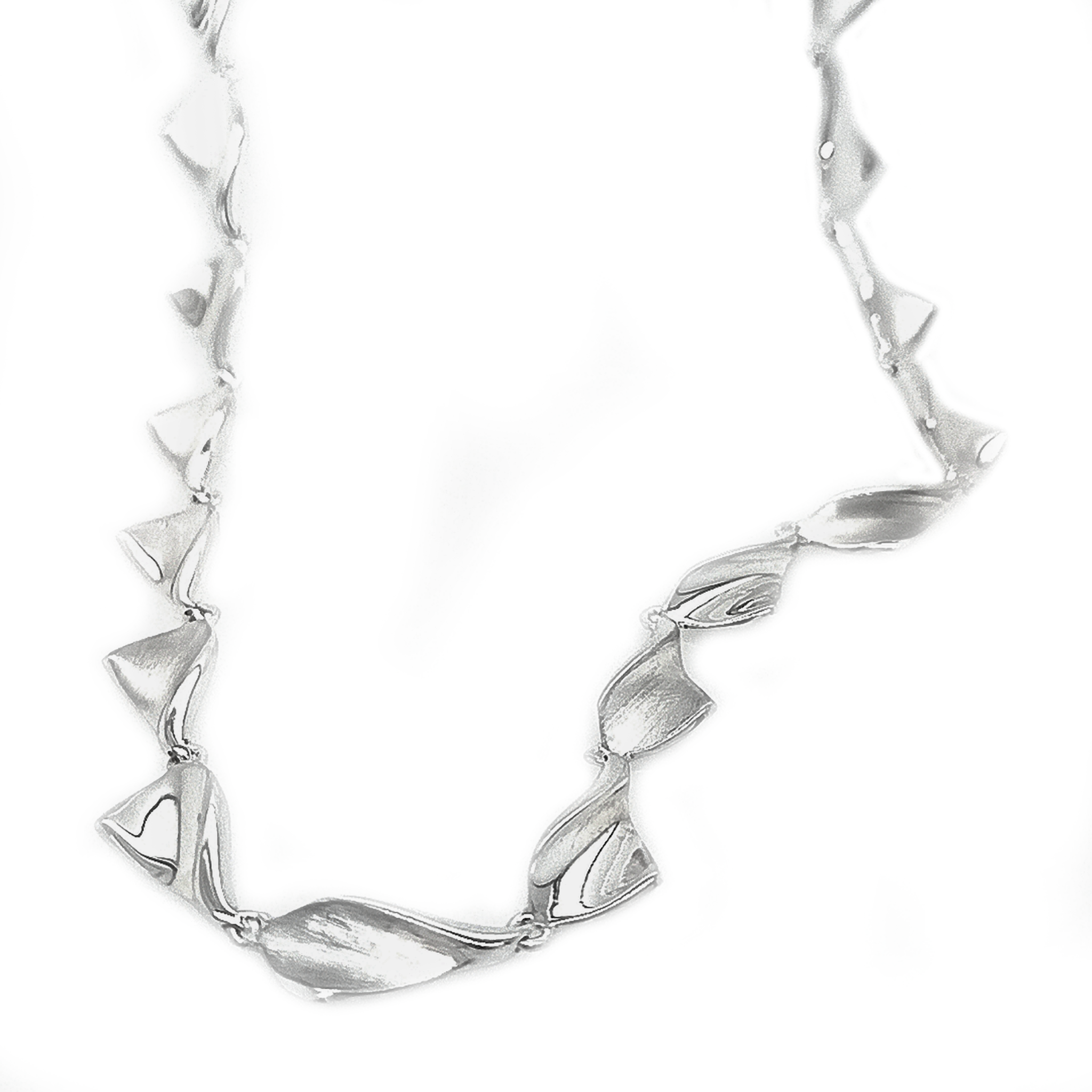 Silver Mouchoir Collar Necklace