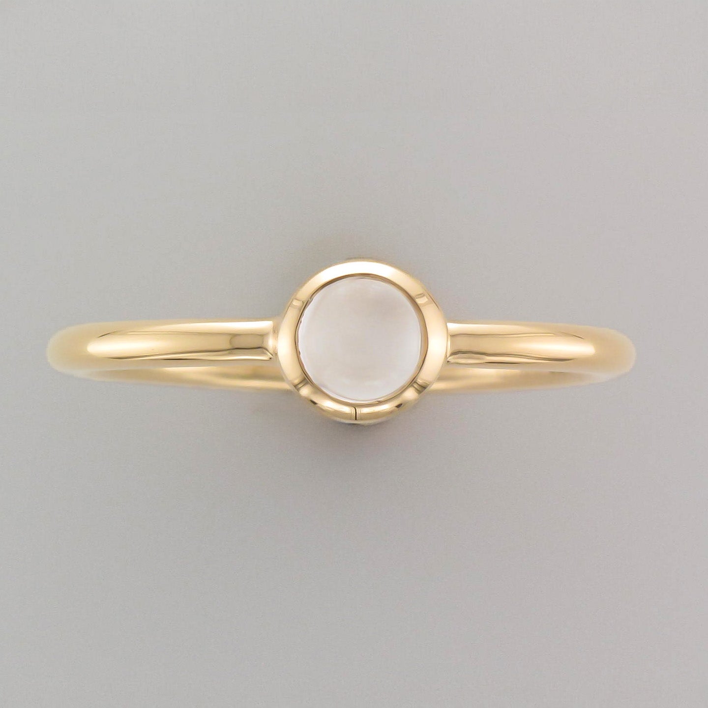 Silver Yellow Gold Plated Orbit Moonstone Ring