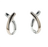 Silver and 9ct Gold Loop Earrings