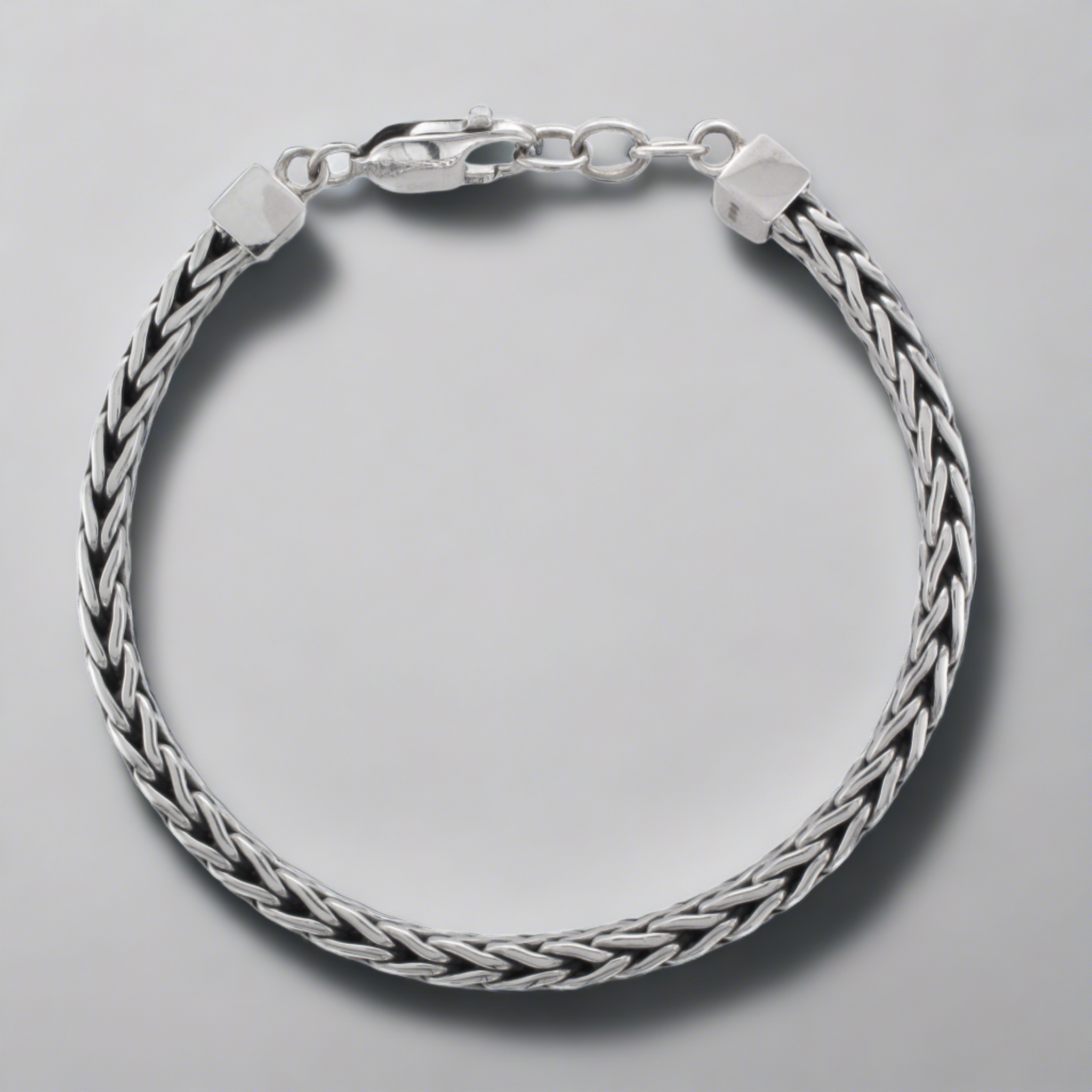 Silver Woven Mens Bracelet