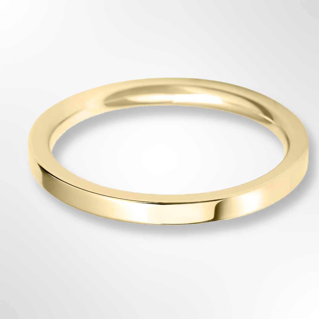 Classic Flat Court Wedding Ring Gold 2.0mm
