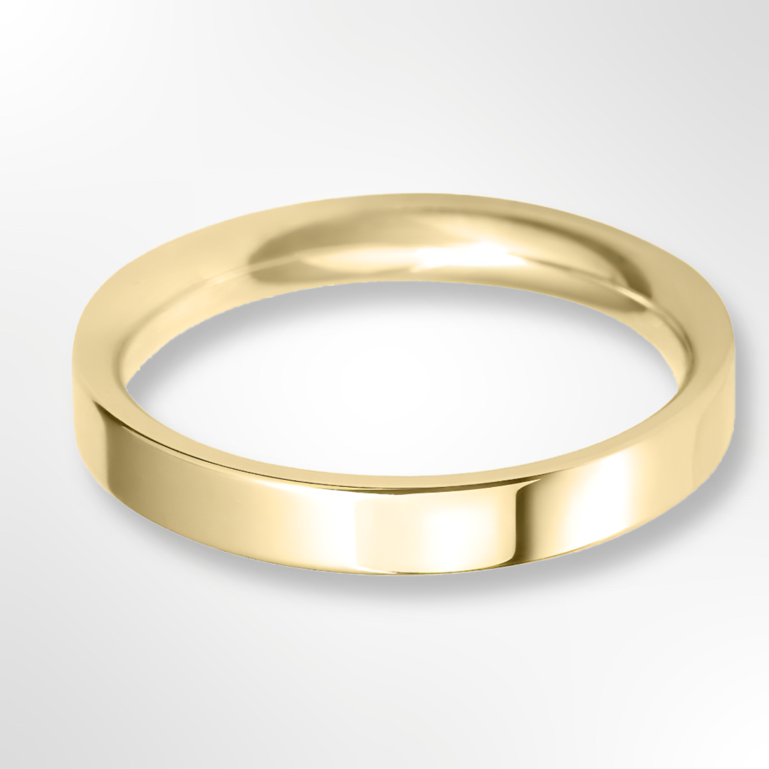 Classic Flat Court Wedding Ring Gold 3.0mm