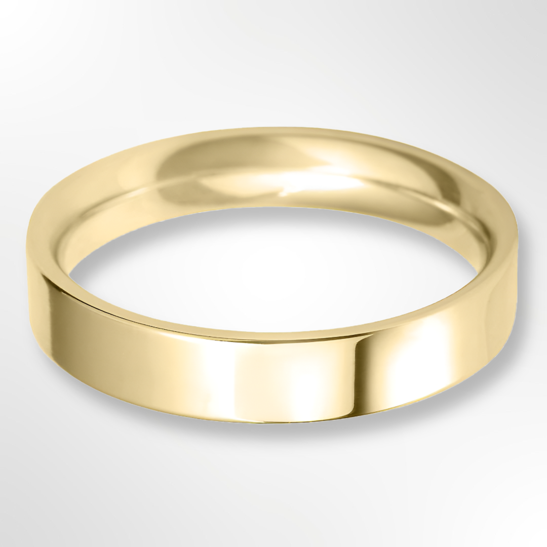 Classic Flat Court Wedding Ring Gold 4.0mm
