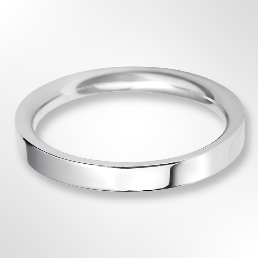 Classic Flat Court Wedding Ring Platinum 2.5mm