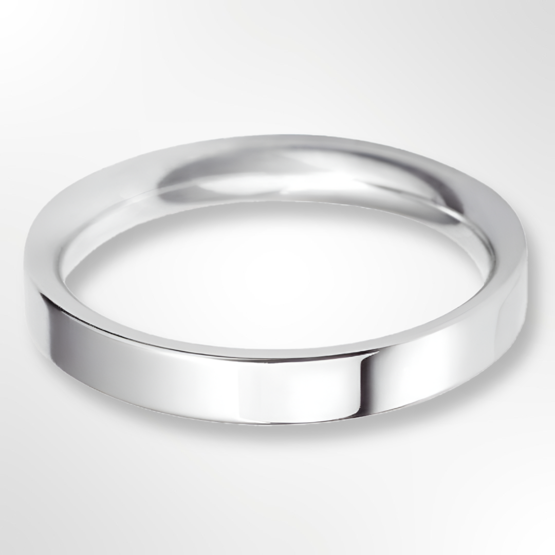 Classic Flat Court Wedding Ring Platinum 3.0mm