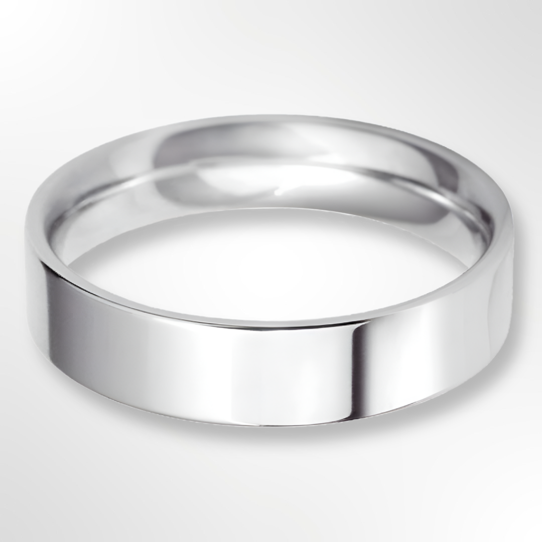 Classic Flat Court Wedding Ring Platinum 5.0mm