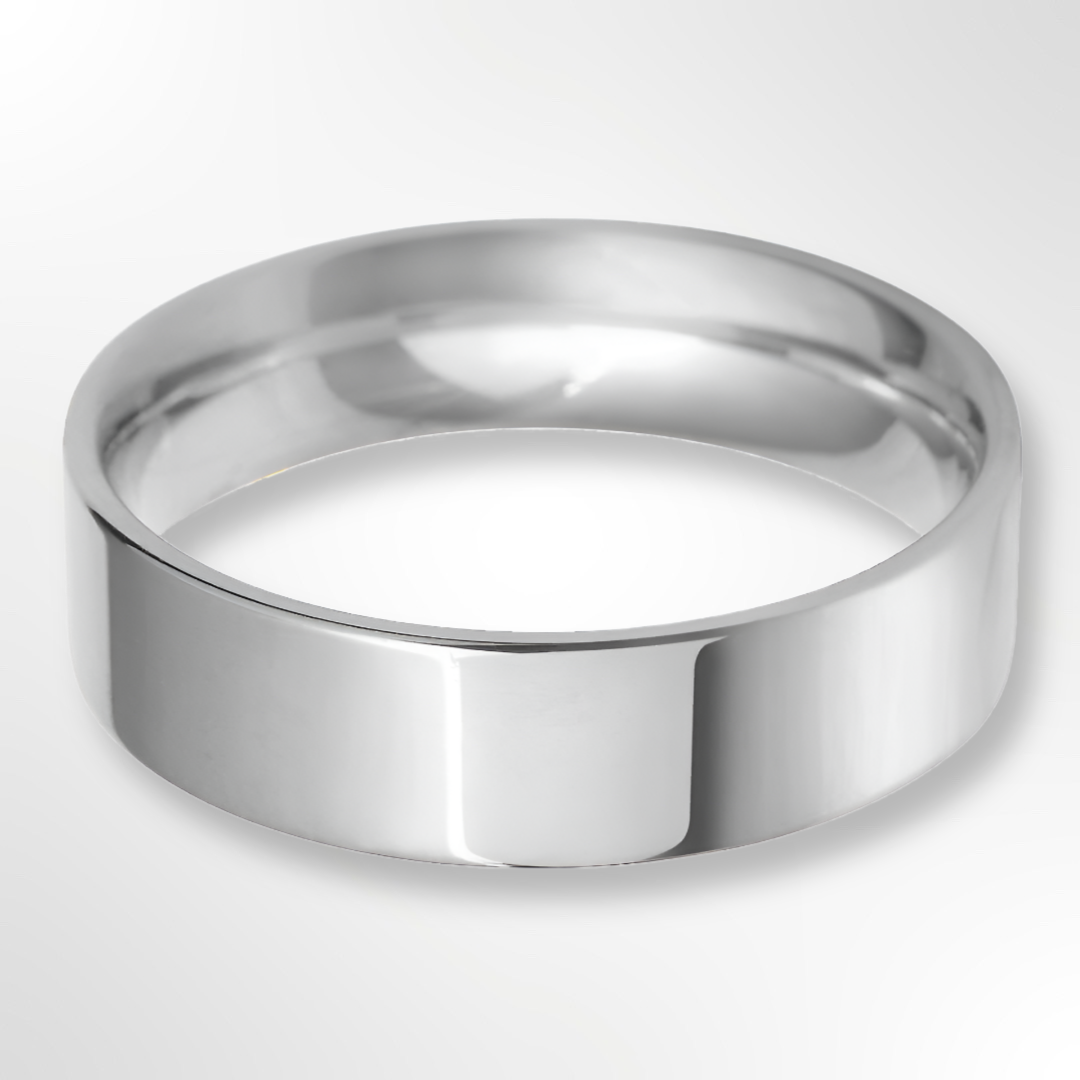 Classic Flat Court Wedding Ring Platinum 6.0mm