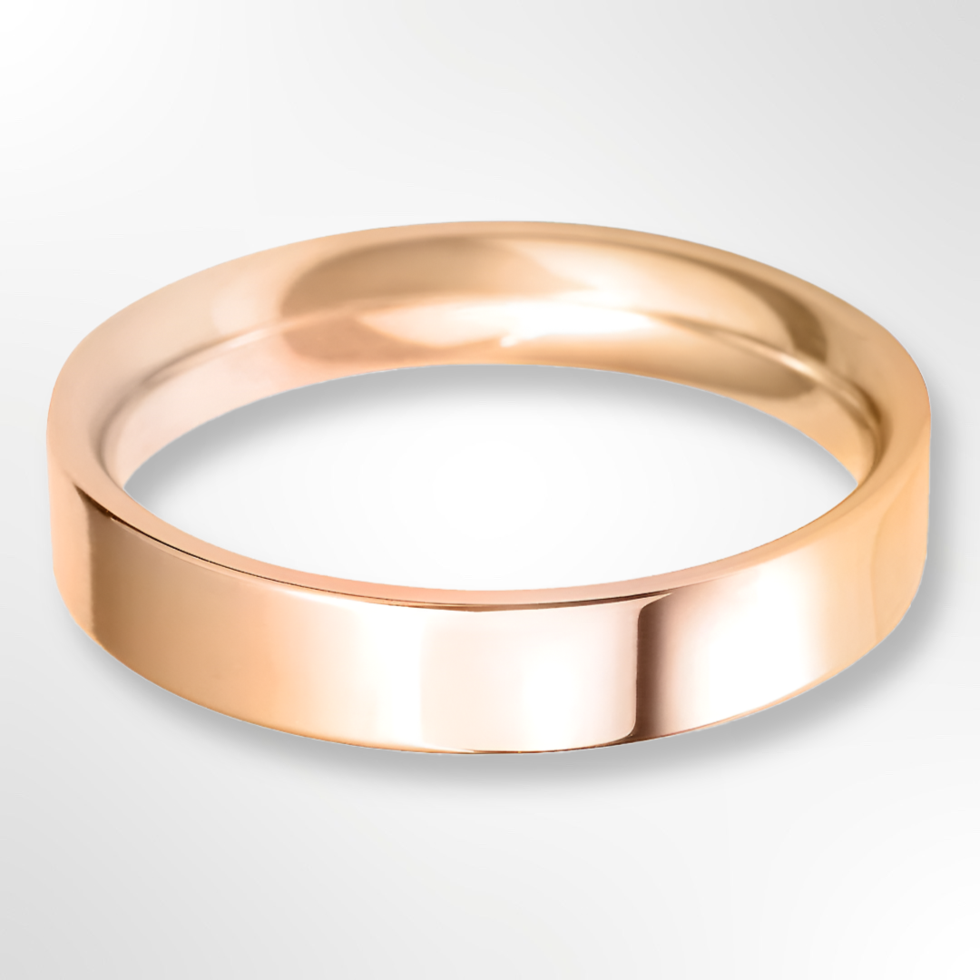 Classic Flat Court Wedding Ring Rose Gold 4.0mm