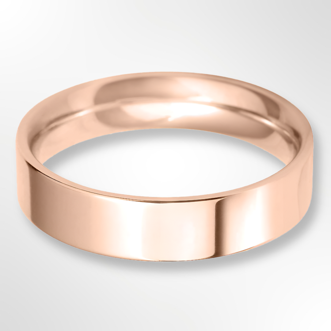 Classic Flat Court Wedding Ring Rose Gold 5.0mm