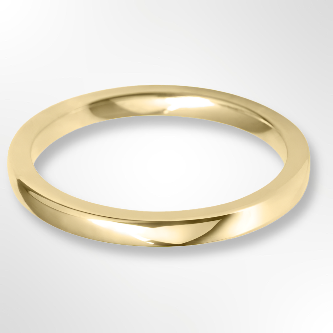 Classic Cushion Profile Wedding Ring Yellow Gold 2.0mm