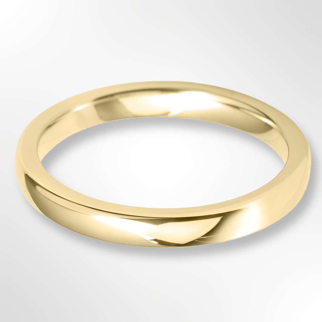 Classic Cushion Profile Wedding Ring Yellow Gold 2.5mm