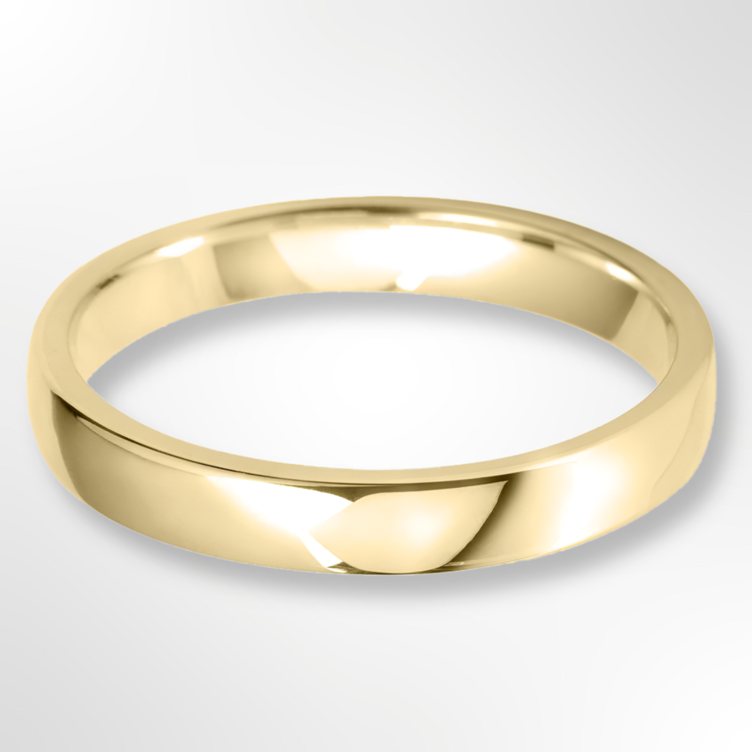 Classic Cushion Profile Wedding Ring Yellow Gold 4.0mm